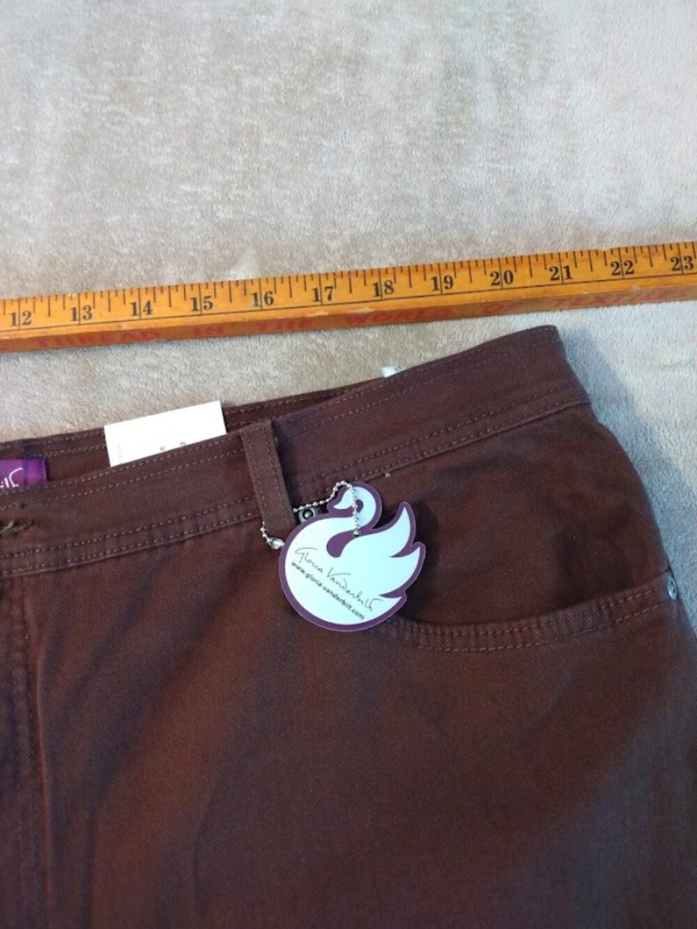 NWT Gloria Vanderbilt Amanda Jeans 22W Dark Brown Classic Fit Taper Leg Stretch - Picture 3 of 10